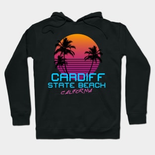 Cardiff State Beach California Retro 80's Hoodie